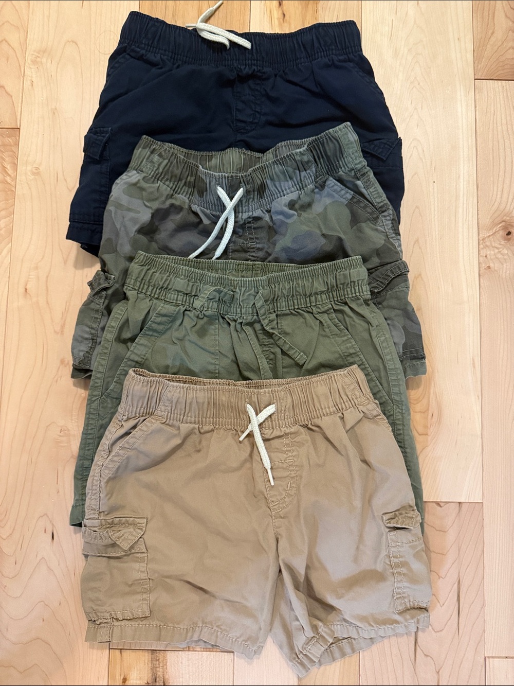 Cat & Jack Kids Cargo Shorts Pack - Navy, Camo, Olive, Tan
